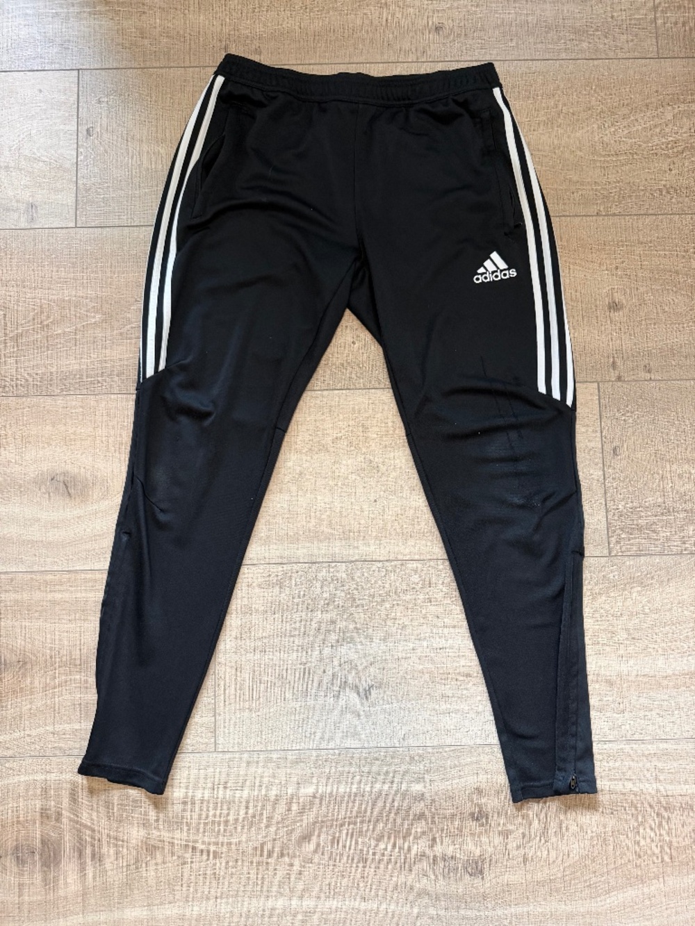 adidas Tiro 19 Training Pants Black White Zipper Ankle Track Pants Men's Size L